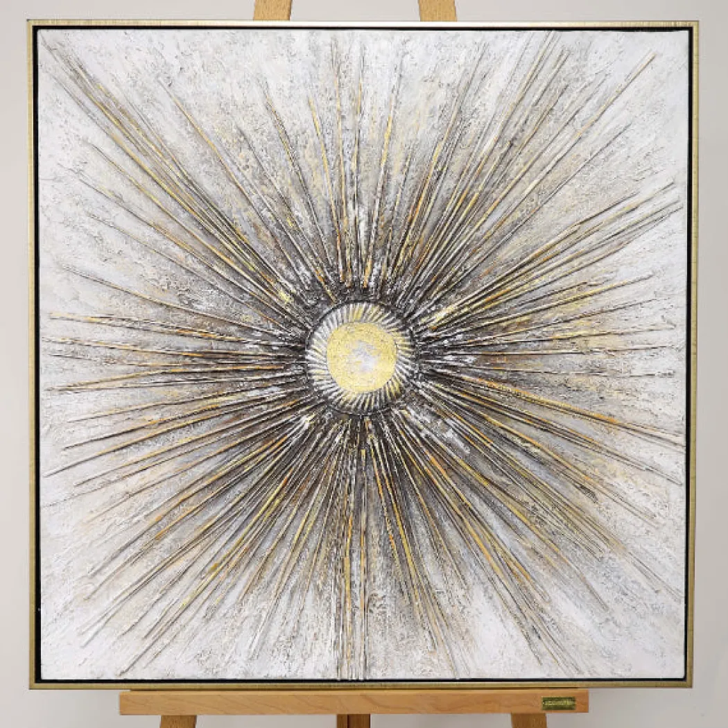 Moonrays Gold Cavas With Gold Frame 80x80cm