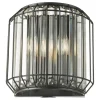 Naeva Matte Black and Crystal Wall Light