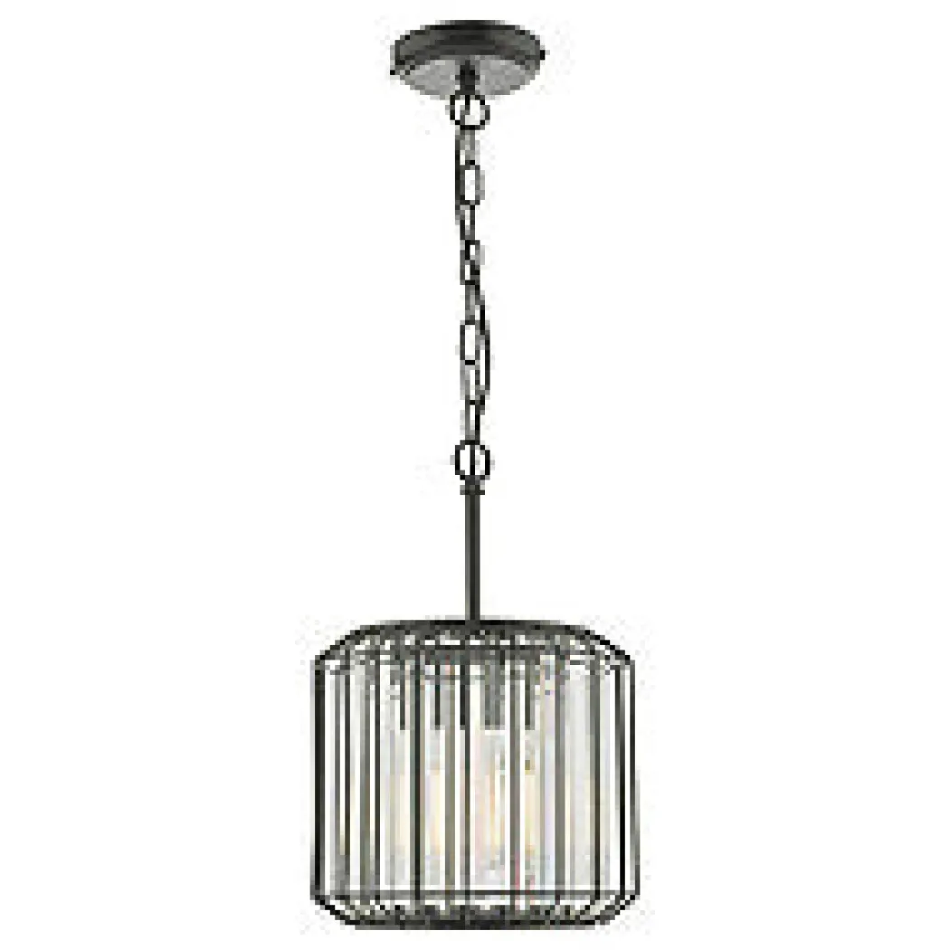 Naeva Satin Black and Crystal Ceiling Pendant