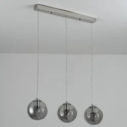 Nia Chrome Smoke 3-Light Pendant Bar