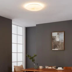 Nieves White and Gold Large LED Flush Ceiling Light