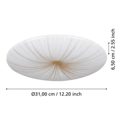 Nieves White and Gold Large LED Flush Ceiling Light