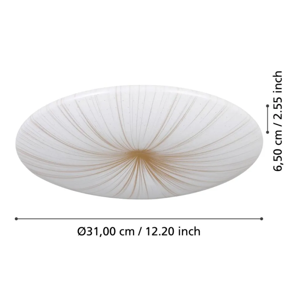 Nieves White and Gold Large LED Flush Ceiling Light