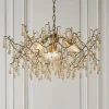 Nightingale 4 Light Gold & Glass Pendant Ceiling Light