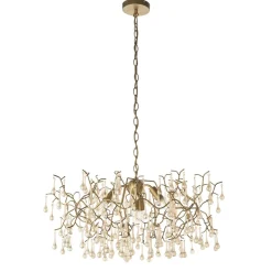 Nightingale 4 Light Gold & Glass Pendant Ceiling Light