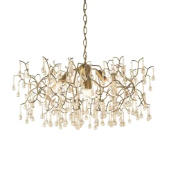 Nightingale 4 Light Gold & Glass Pendant Ceiling Light