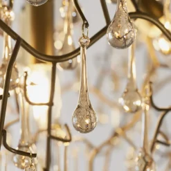 Nightingale 4 Light Gold & Glass Pendant Ceiling Light