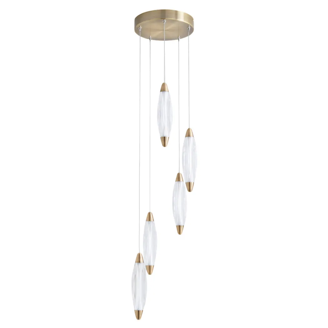 Nina 5-Light LED Cascade Antique Brass Pendant