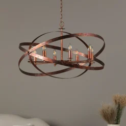Nitya 8 Light Mottled Copper Pendant Ceiling Light
