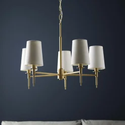Obasi 5-Light Satin Brass Shaded Chandelier