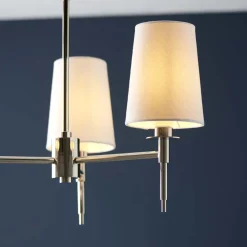 Obasi 3-Light Satin Nickel Shaded Chandelier Ceiling Light