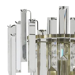 Onega Antique Brass & Glass Crystal Wall Light