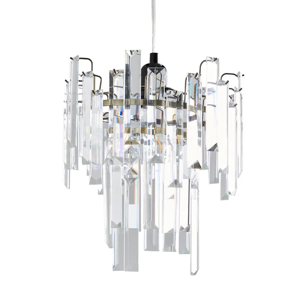 Onega Antique Brass & Glass Easy Fit Pendant Shade