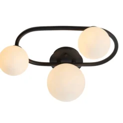 Pulsa Matt Black Ceiling Light IP44