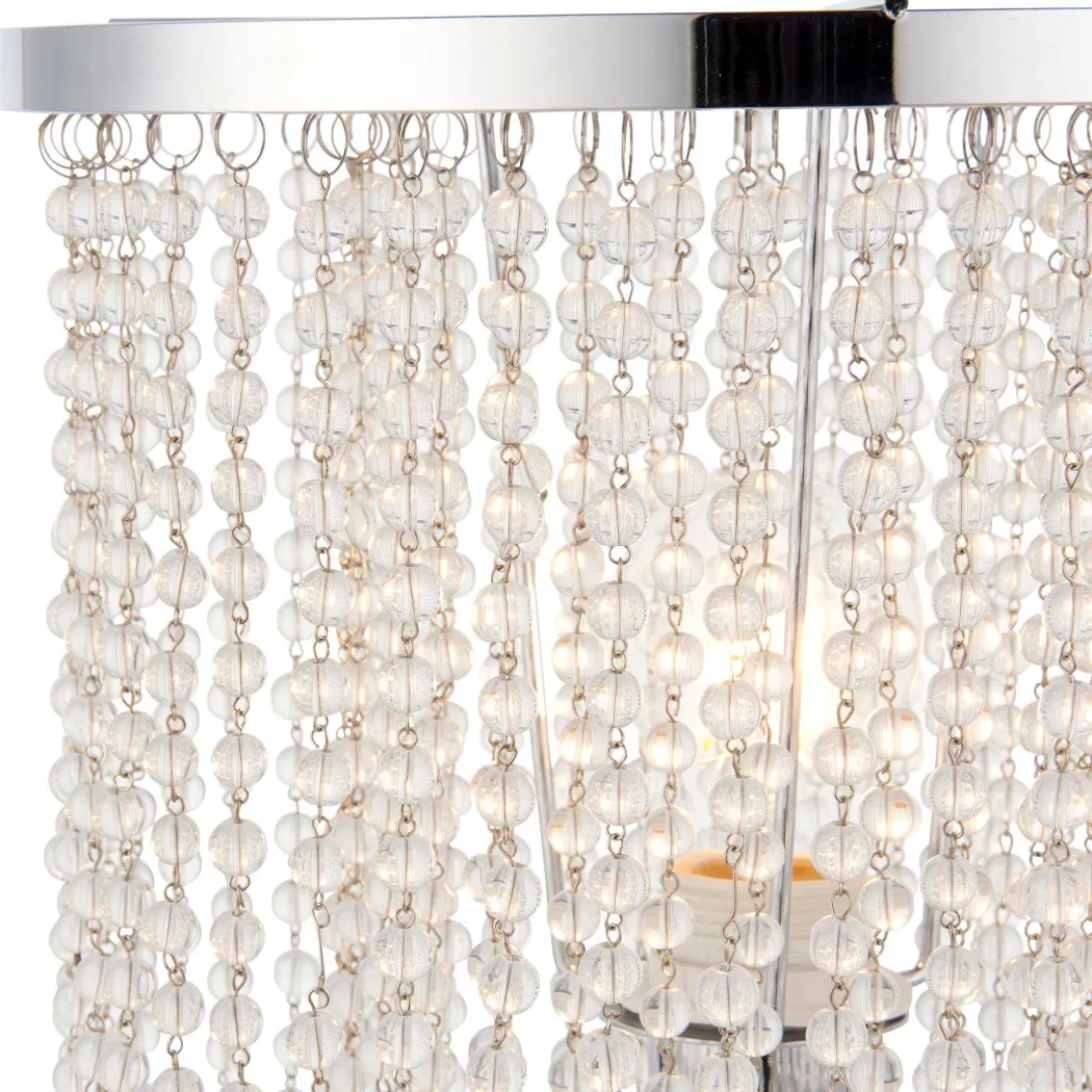 Rain Polished Chrome Table Lamp with Glass Droplets
