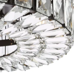 Relena 4 Light Black & Crystal Flush Ceiling Light