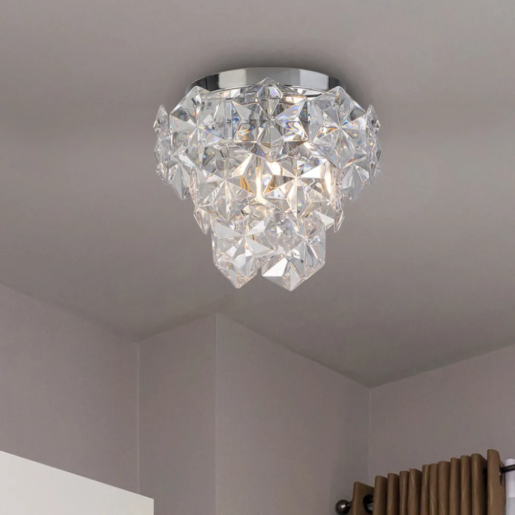 Rhia 3 Light Clear Flush Ceiling Light