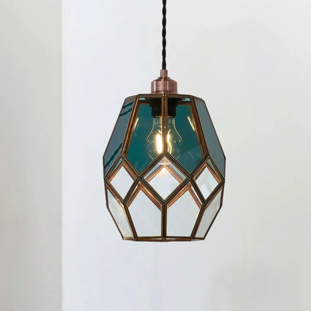 Ripley Antique Brass and Smoked Glass Easy-Fit Pendant Shade