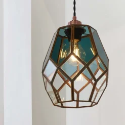 Ripley Antique Brass and Smoked Glass Easy-Fit Pendant Shade