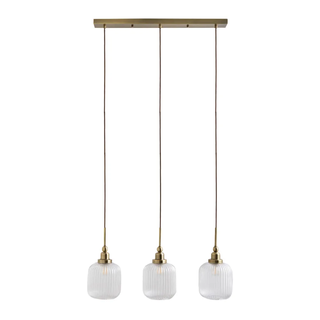 Riva 3-Light Antique Brass Pendant Bar