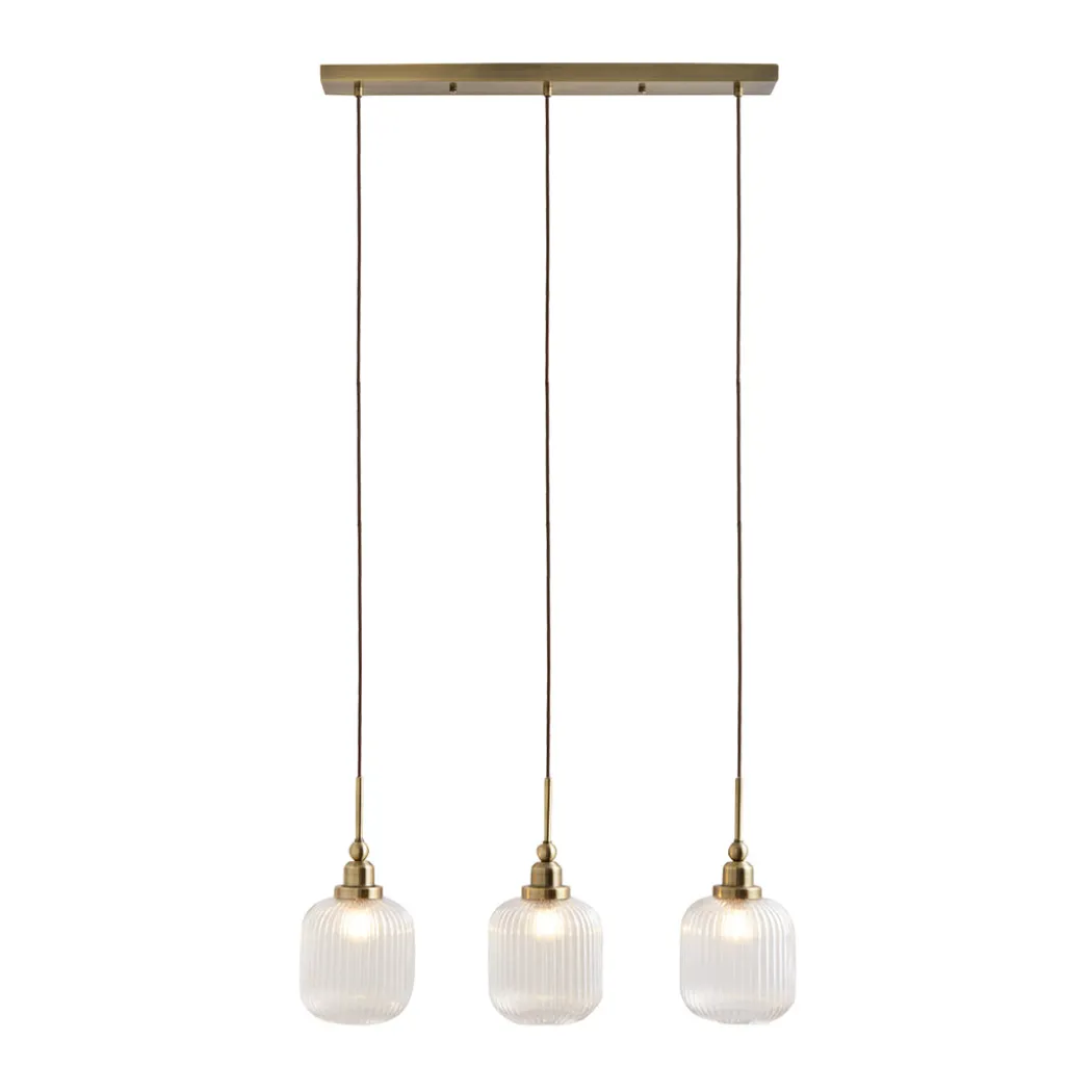Riva 3-Light Antique Brass Pendant Bar