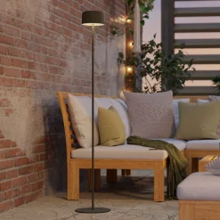 Roccanova Green Solar LED Rechargeable Touch Floor Lamp