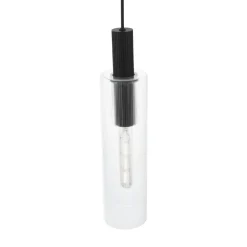 Ruben 6 Light Satin Black and Ribbed Glass Pendant Ceiling Bar