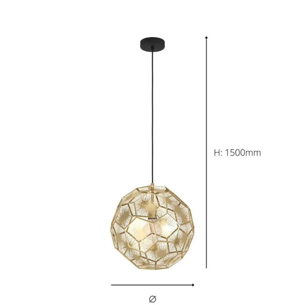 Skoura Black and Brass Ceiling Pendant Light