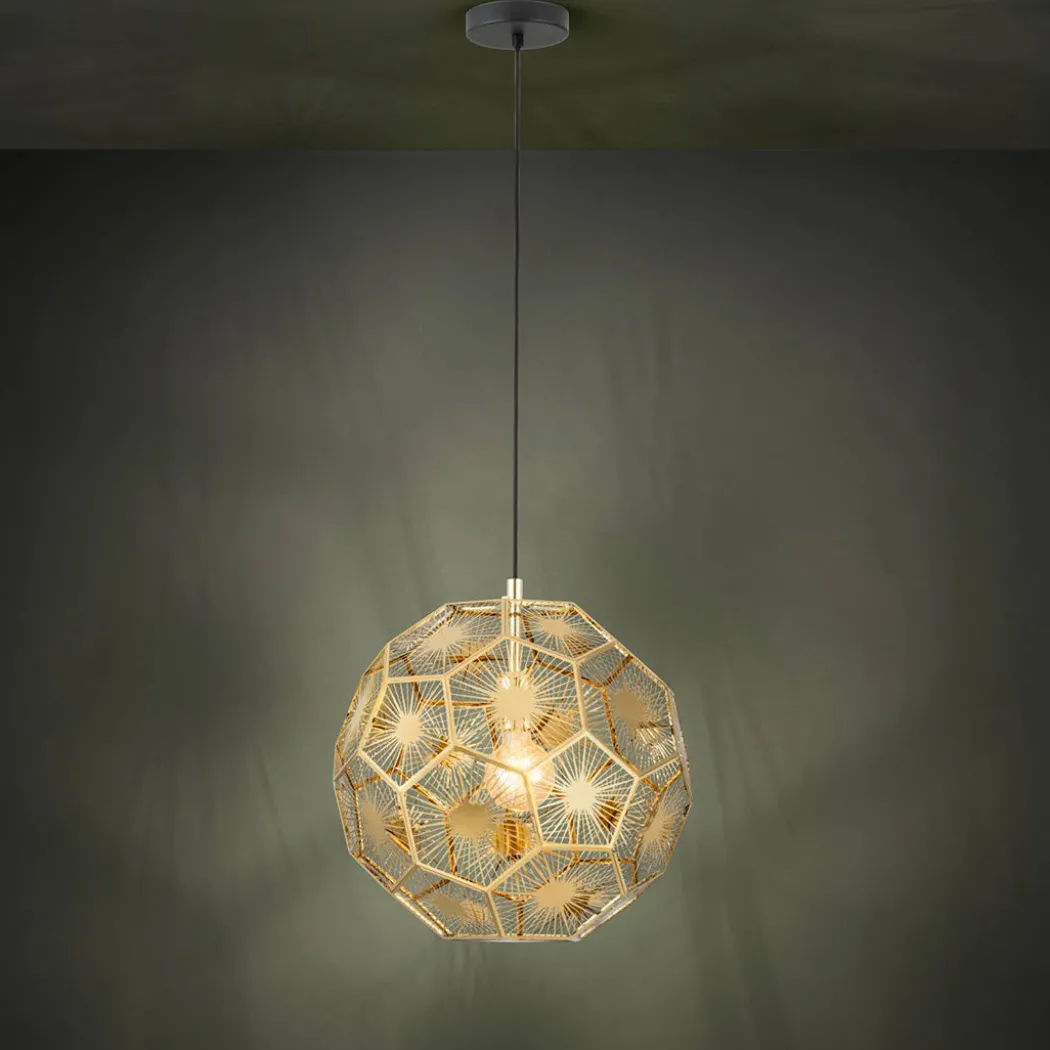 Skoura Black and Brass Ceiling Pendant Light