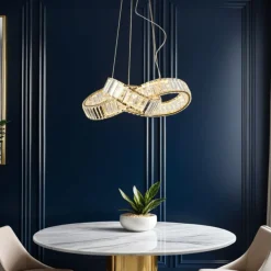 Sparkle Gold Knot LED Pendant Ceiling Light 38w