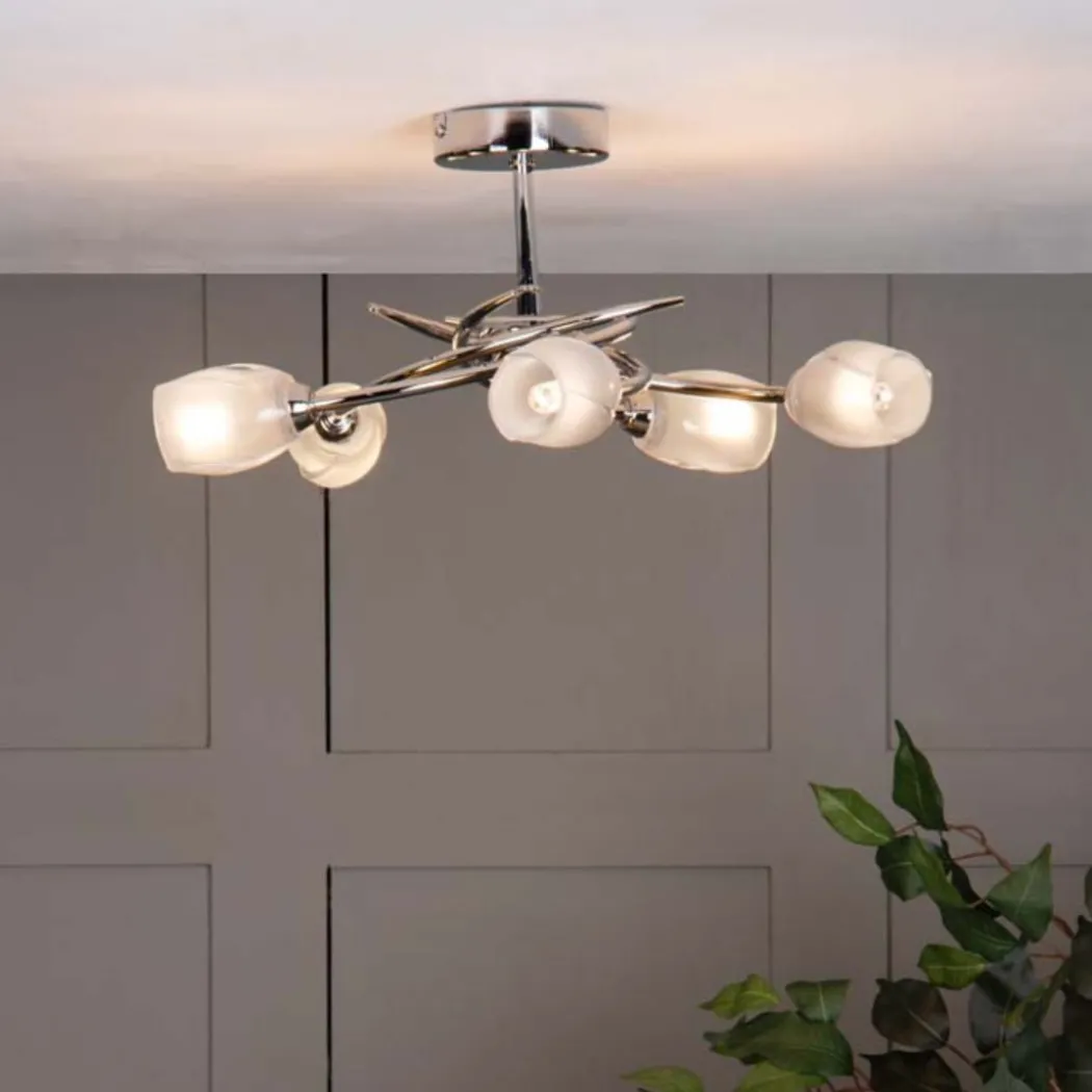 Spike 5 Light Semi Flush Ceiling Light
