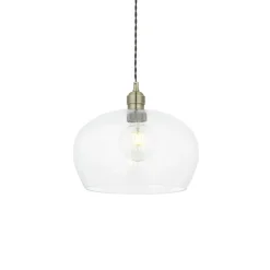 Stourton Antique Brass & Glass Bowl Pendant Ceiling Light