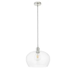 Stourton Nickel & Glass Bowl Pendant Ceiling Light