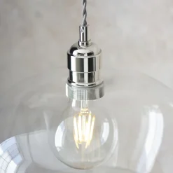Stourton Nickel & Glass Bowl Pendant Ceiling Light