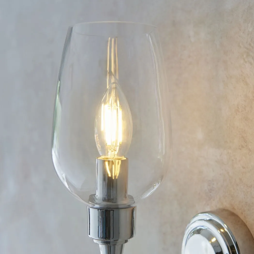 Stourton Nickel & Glass Wall Light