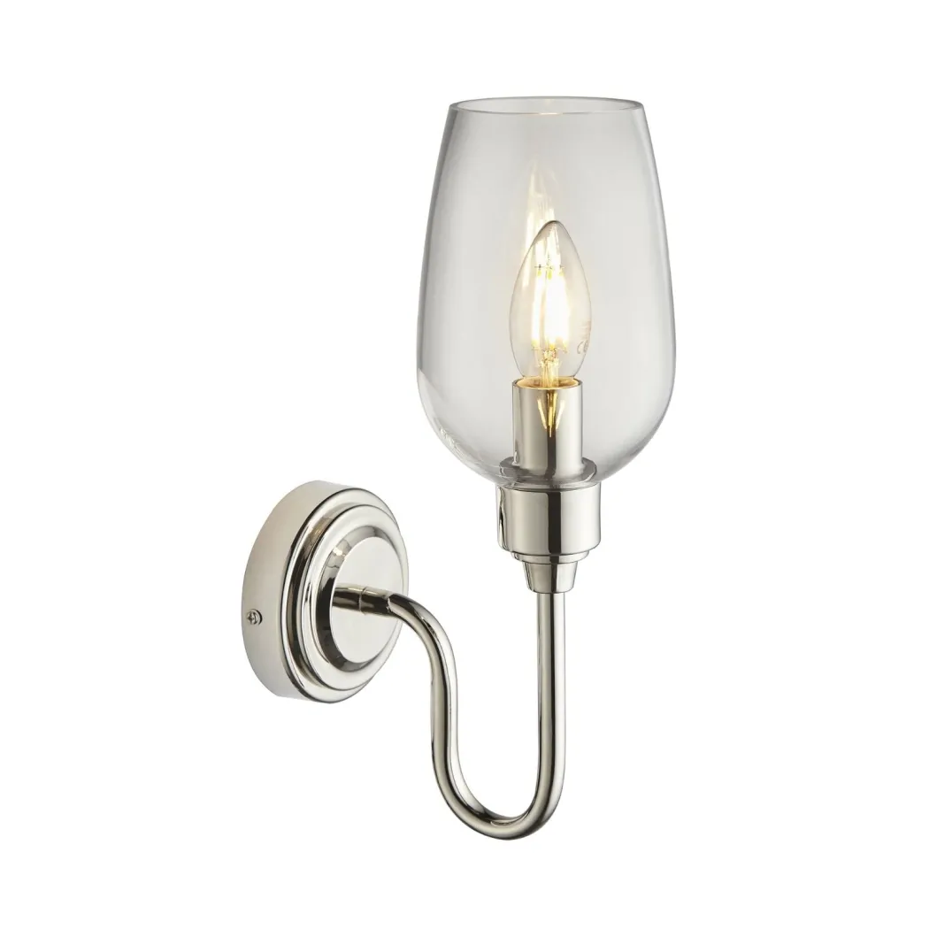 Stourton Nickel & Glass Wall Light