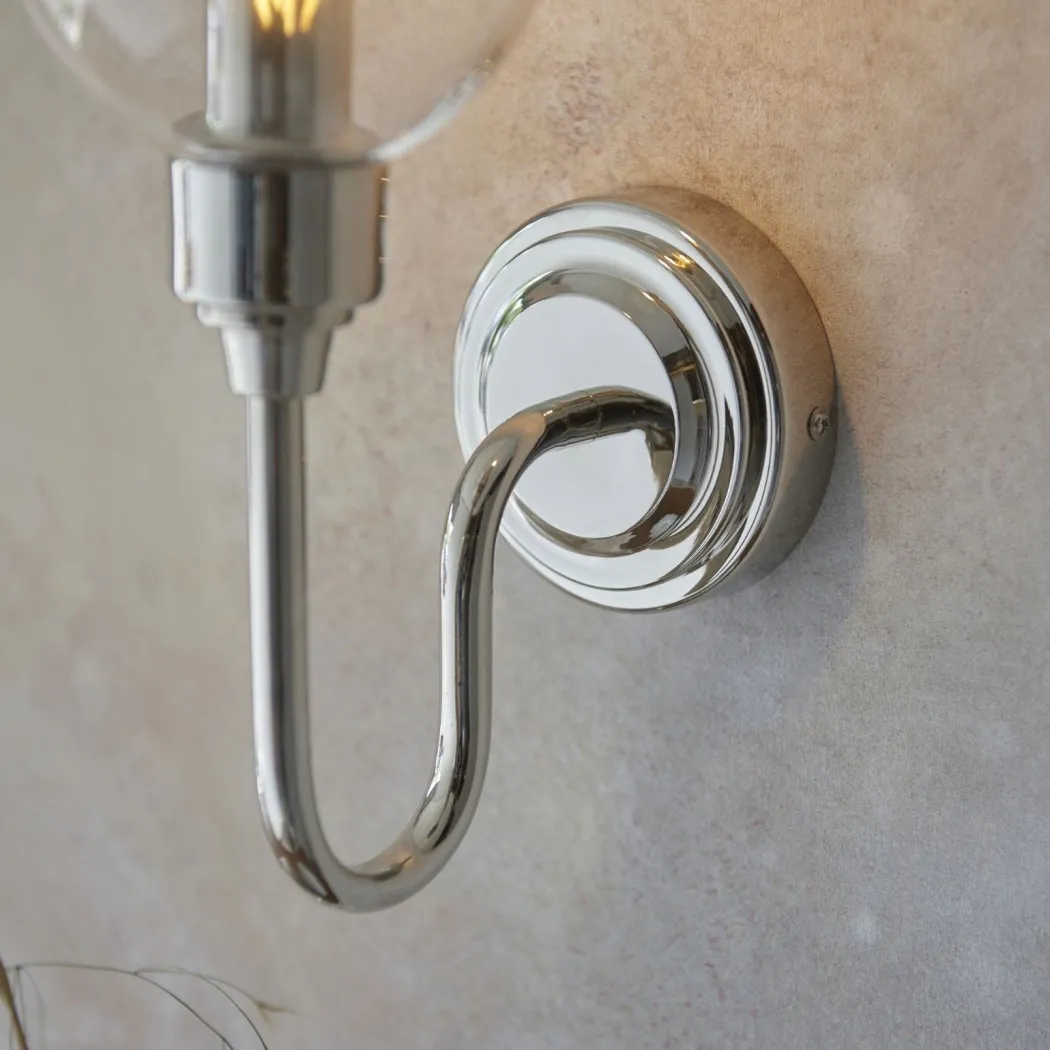 Stourton Nickel & Glass Wall Light