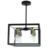Sully 4 Light Matt Black Semi Flush Ceiling Light