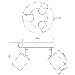 Talbot Brushed Nickel 3-Spot Plate