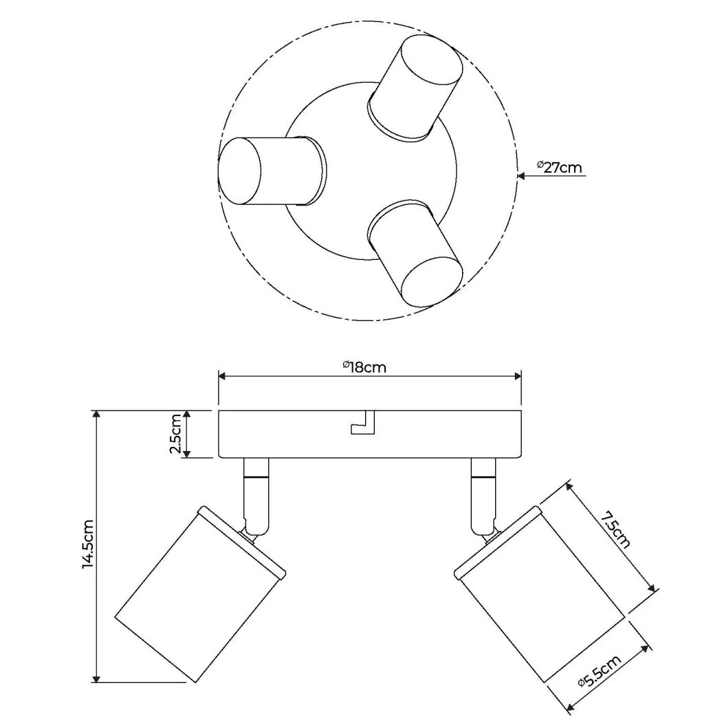 Talbot Brushed Nickel 3-Spot Plate