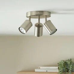 Talbot Brushed Nickel 3-Spot Plate