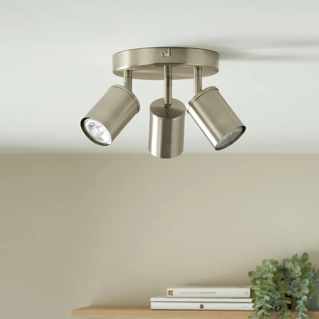 Talbot Brushed Nickel 3-Spot Plate