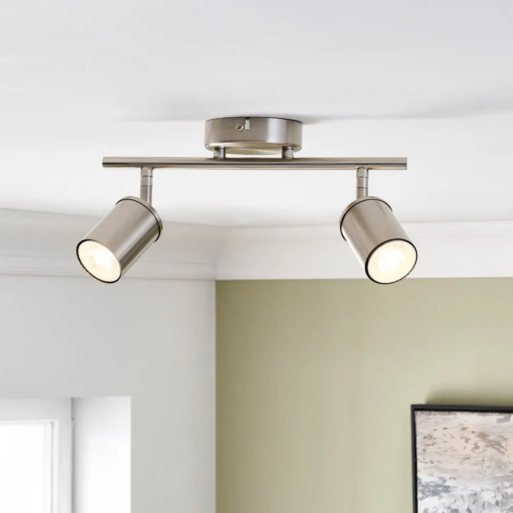 Talbot 2-Light Brushed Nickel Spotlight Bar