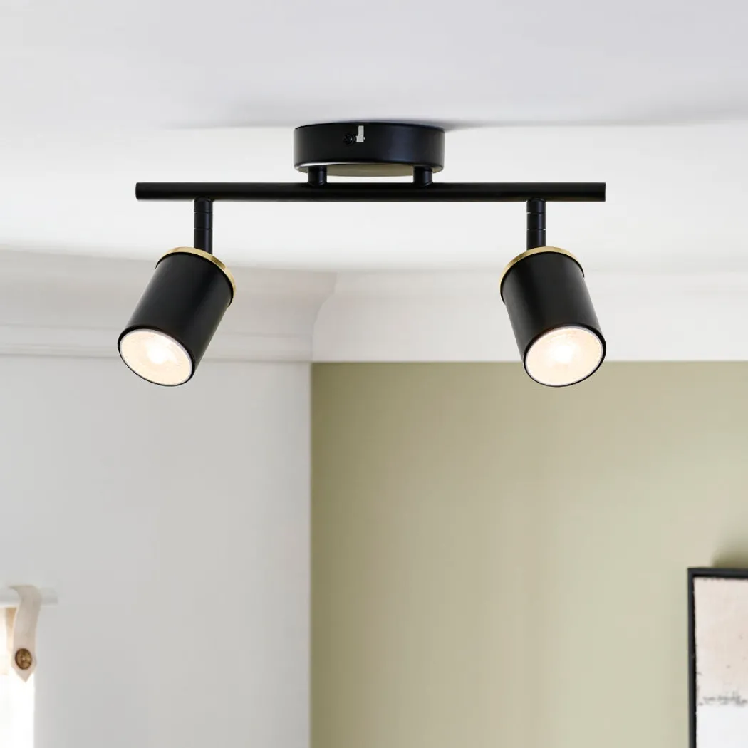 Talbot 2-Light Matte Black Spotlight Bar