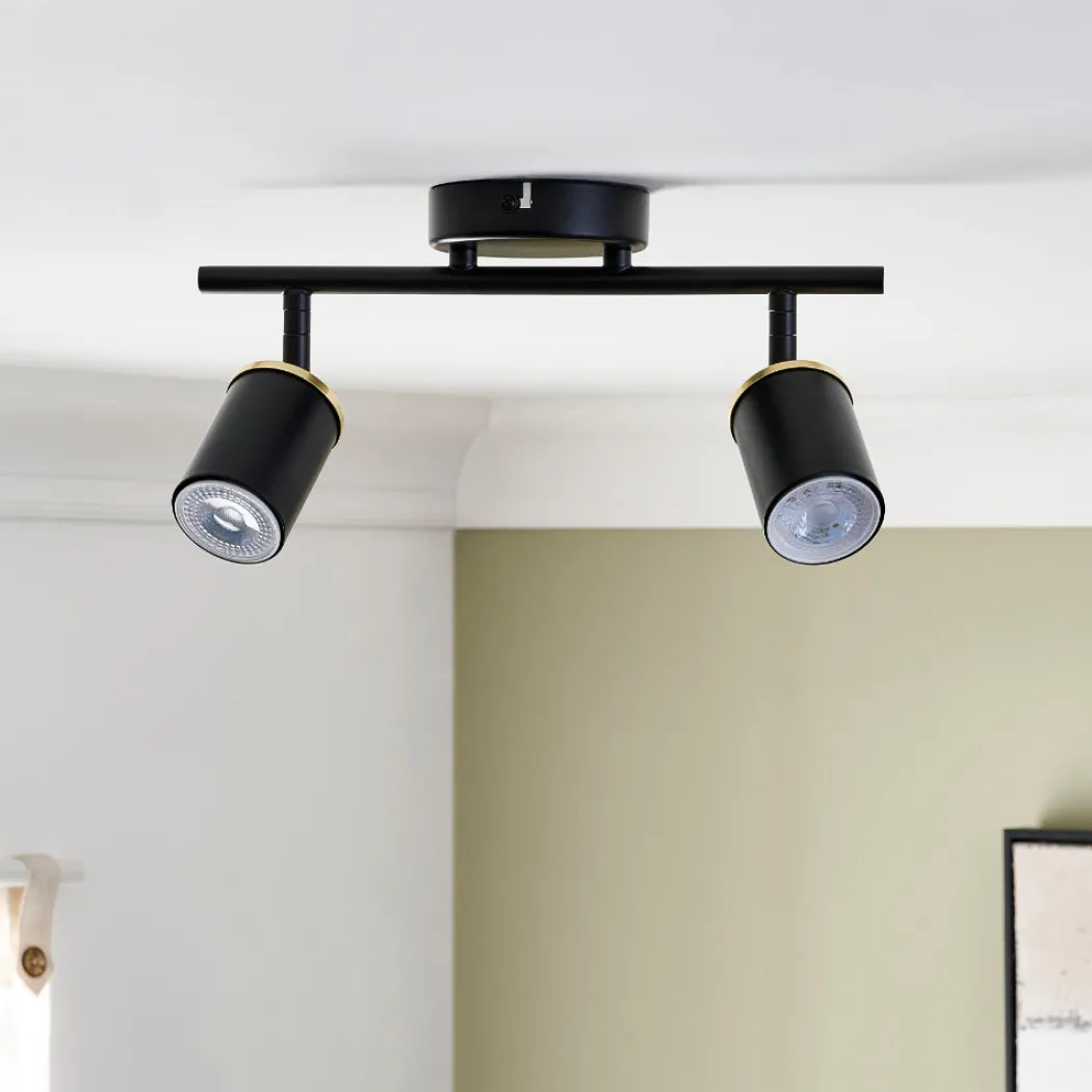 Talbot 2-Light Matte Black Spotlight Bar