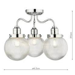Tamara 3 Light Semi Flush Ceiling Light IP44