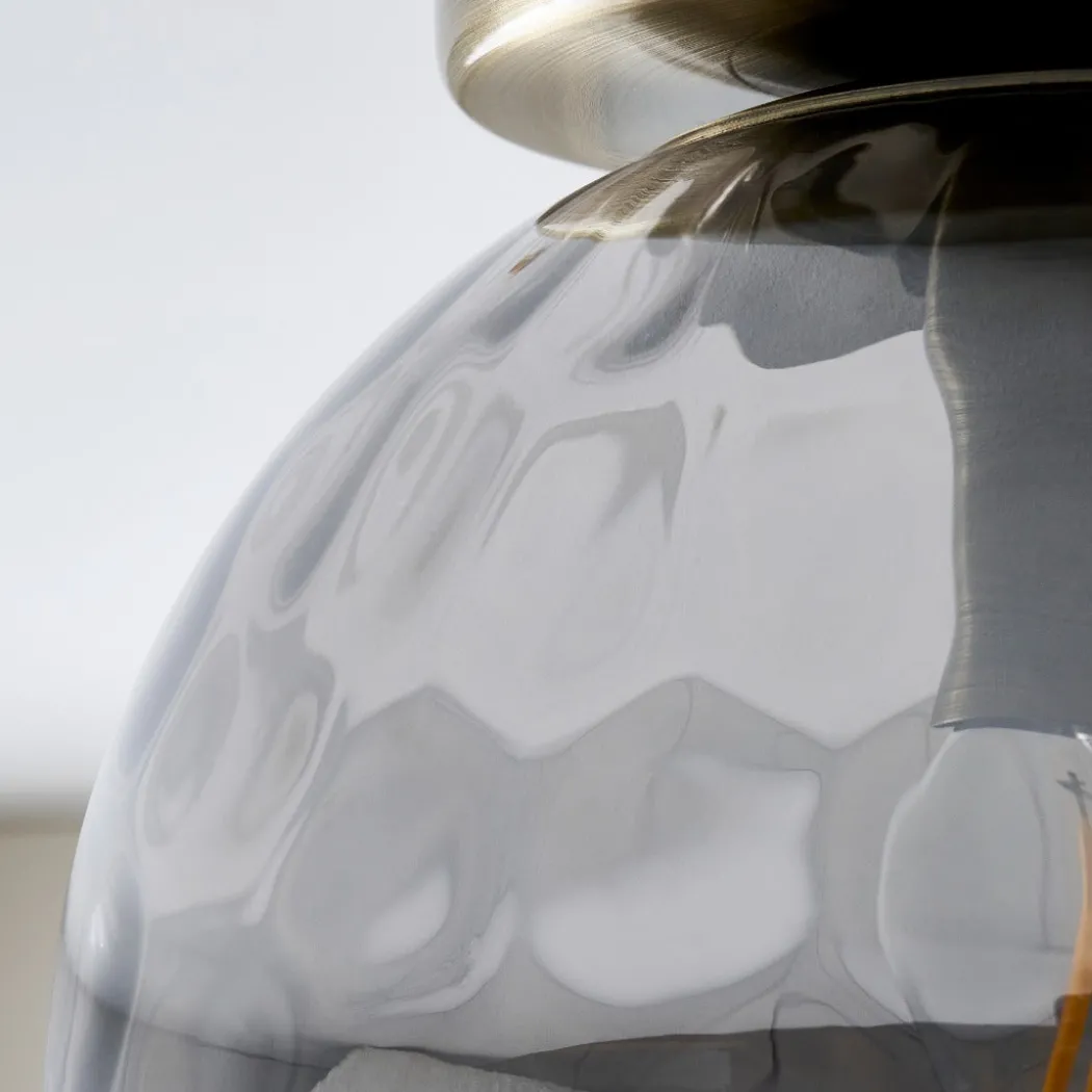 Tamara Antique Brass Flush Ceiling Light