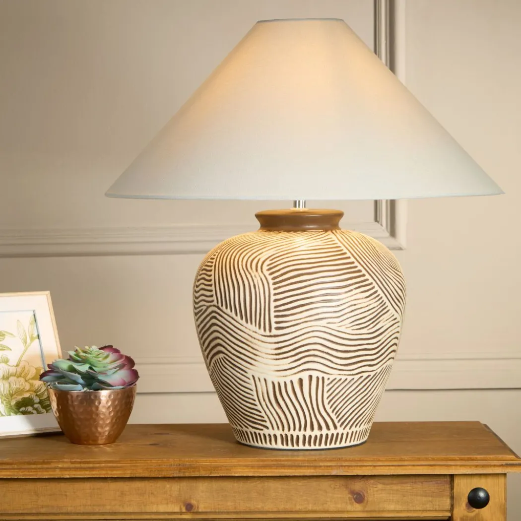 Tangier Cream & Brown Ceramic Table Lamp