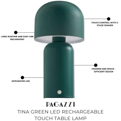 Tina Green LED Rechargeable Touch Table Lamp