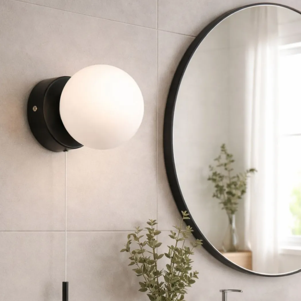 Toronto Matt Black IP44 Wall Light
